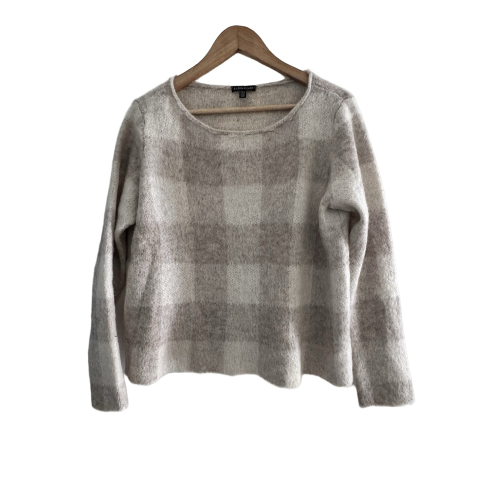 Eileen Fisher Brushed Alpaca Mohair Bateau Neck Sweater